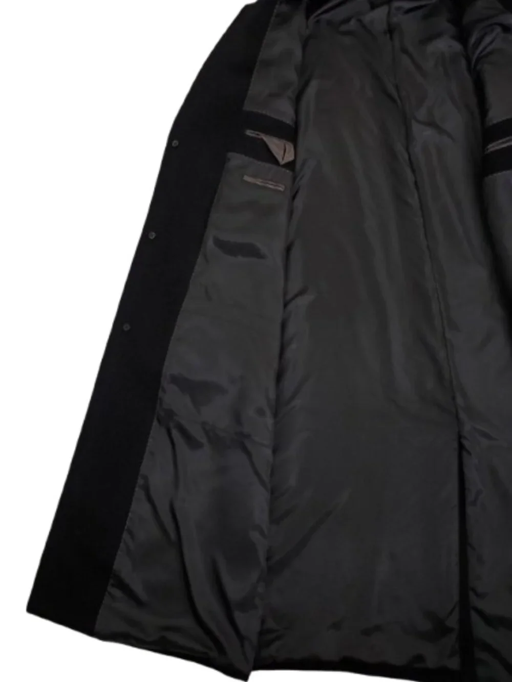 HART SCHAFFNER MARX Mens Size 46L Sheffield Cashmere Wool Black Classic Overcoat